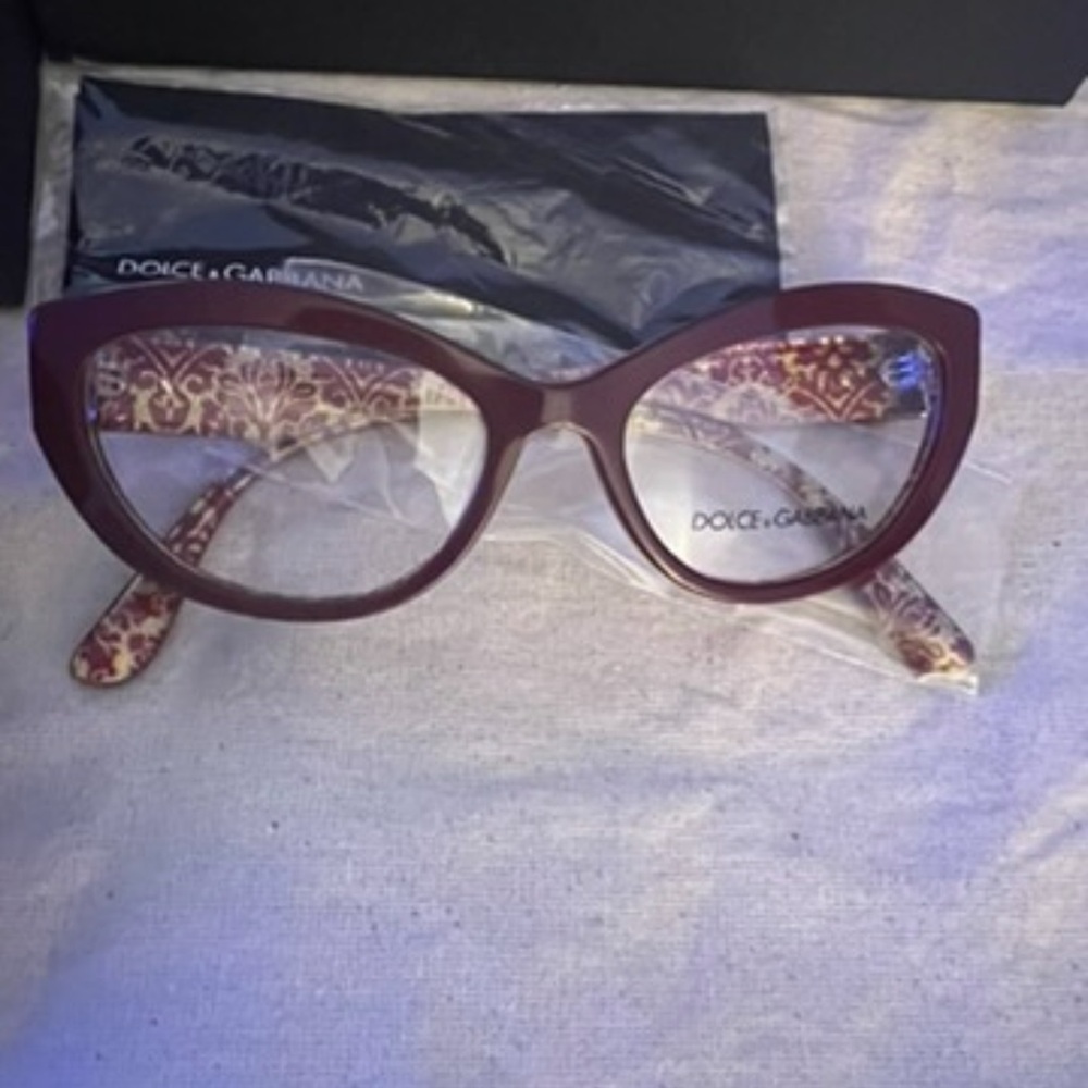 Dolce & Gabbana Women's Burgundy Cat-Eye Glasses